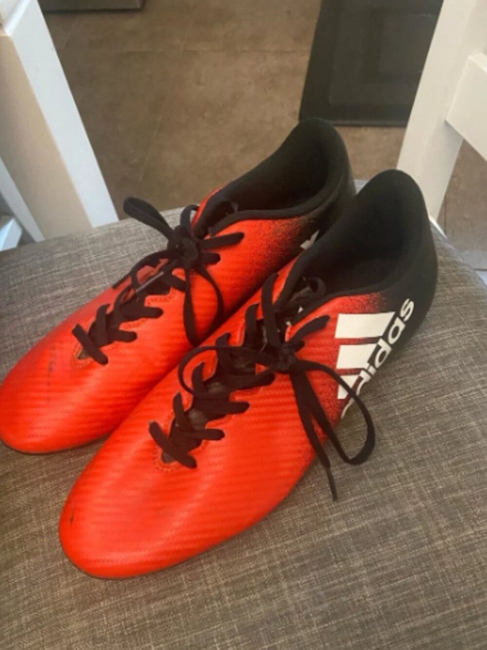 adidas Men’s Red and Black Athletic Cleats